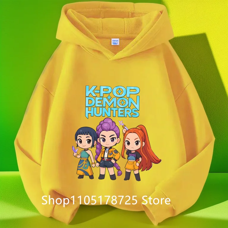 2026 KPop شيطان الصيادين Huntrix هوديي طفل الفتيات الفتيان موضة البلوز Harajuku كم طويل البلوز الاطفال جديد الكرتون القمم #5