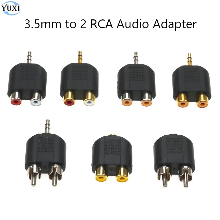 

YuXi 3.5mm to Dual 2 RCA Female Male Jack Y Splitter Audio Adapter Converter Audio Connector Electrical Plug