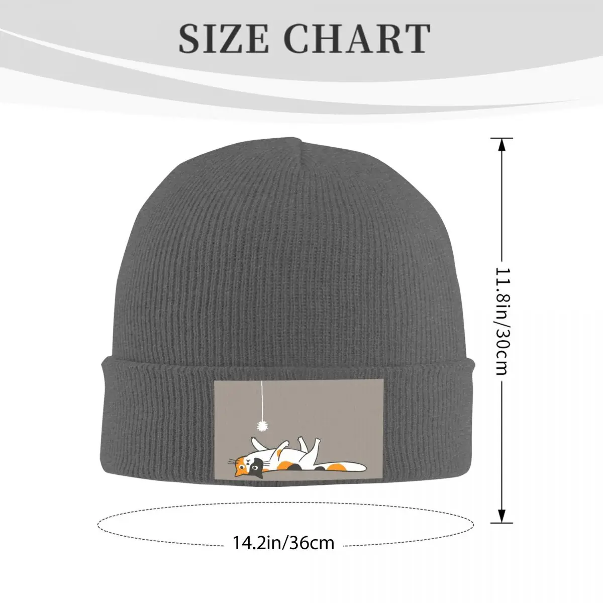 Funny Bored Calico Kitty Cat Warm Knitted Cap Hip Hop Bonnet Hat Autumn Winter Outdoor Beanies Hats for Men Women Adult