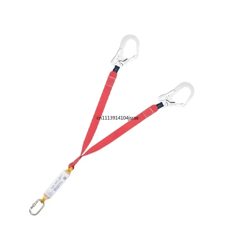 Integrated Buffer Cable Dual Hook Fall Protection Lanyard,Y‑W Shock Absorbing Webbing Safety Tool For Working At Height