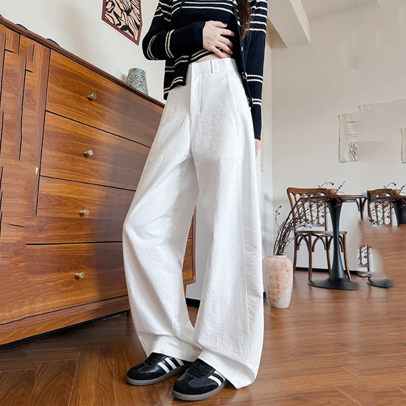 High Quality Baggy Suit Pants Women Korean Fashion High Waist Wide Leg Office Pants Woman American Retro Loose Trousers Female