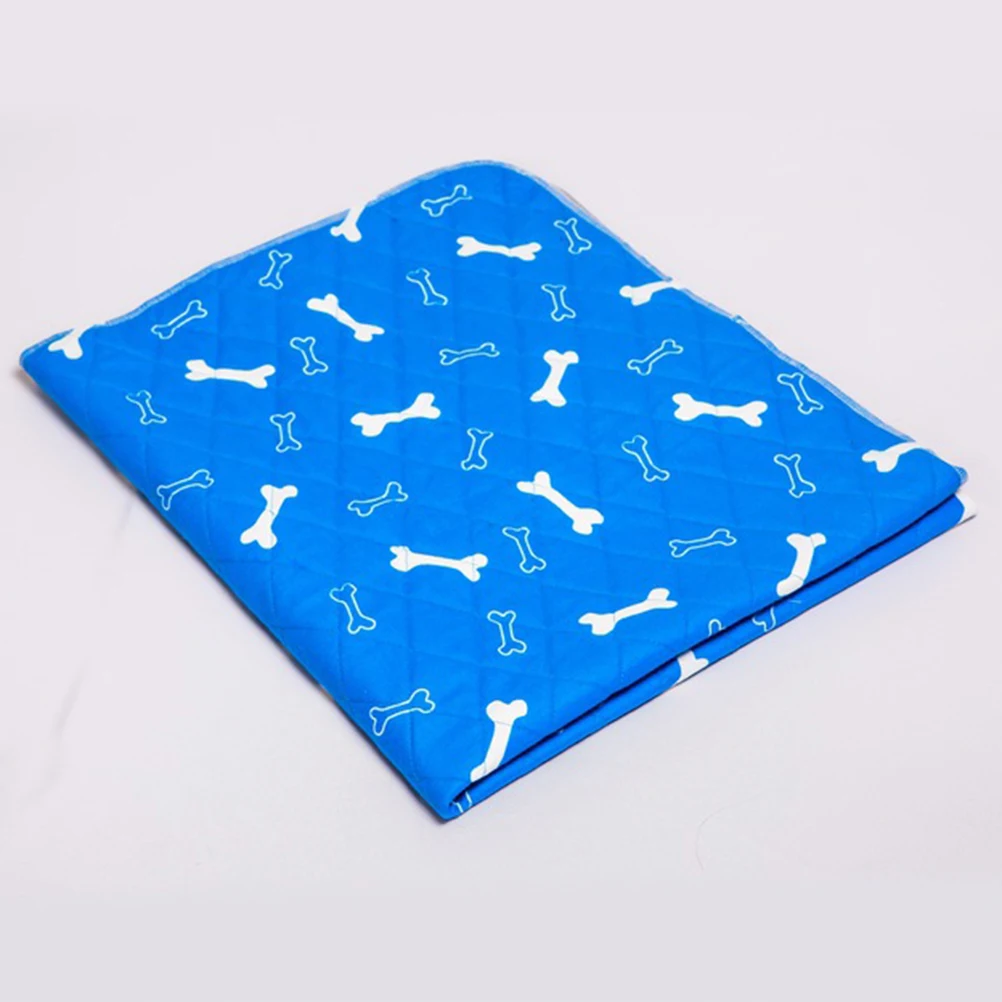 

High Absorbency Pet Pee Pads Bone Printed Blue Size S Anti-Slip Washable Training Mat Reusable Eco-Friendly Pet Pee Mat