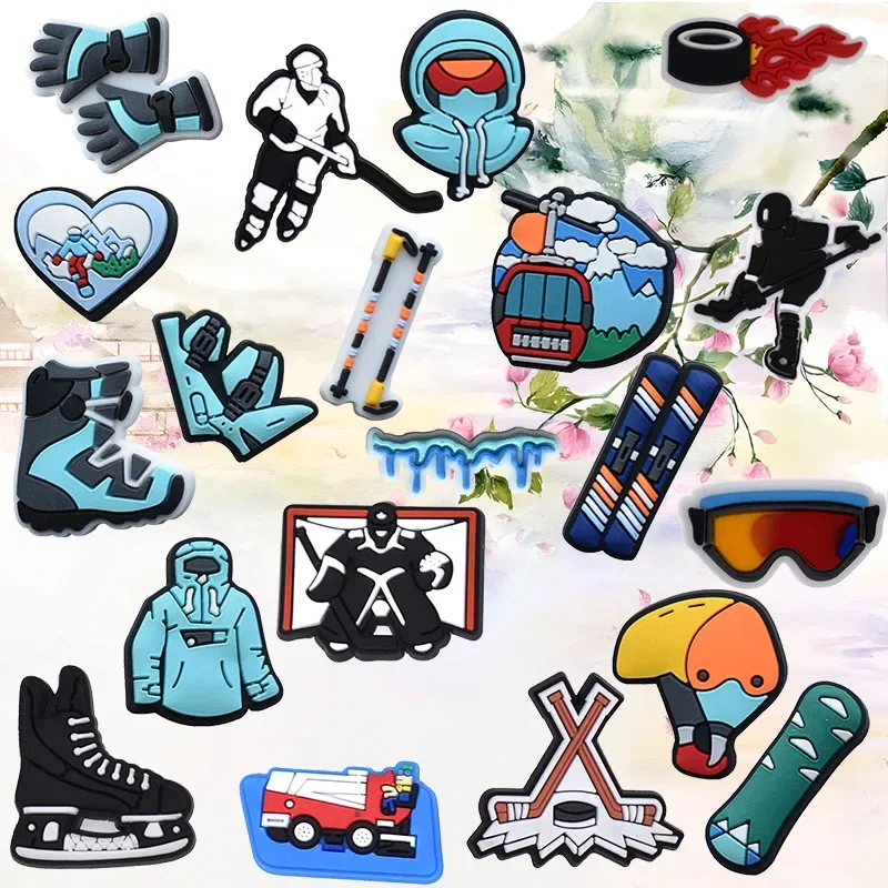 

Shoe Charms for Crocs Accessories Ski Athletes Shoes Charm for Croc Decorations Pins Men Accessory Jeans Woman Clogs Clips