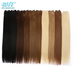 BHF Straight Human Hair Weave Bundles Indian Remy Human Hair Extensions 100g Weft Ombre Blonde Color 16
