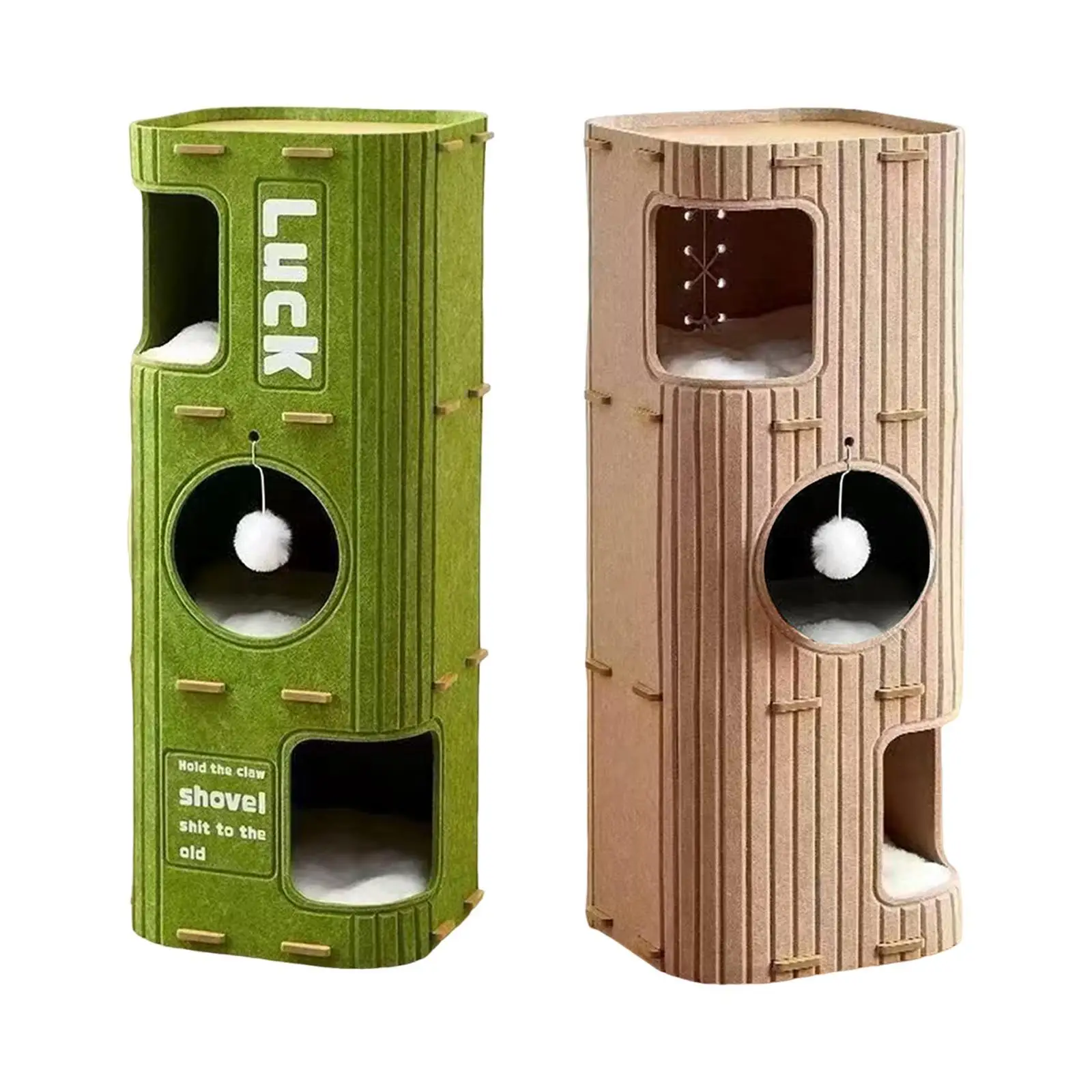 

3 Storey Cat Bed Cave Hideaway Scratch Resistant Cat House Covered Tunnel Condo for Indoor Outdoor Cats Resting Multiple Cats