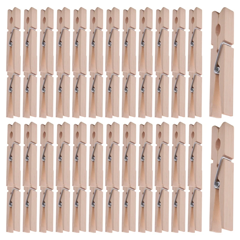 Heavy Duty Outdoor Clothespins com Primavera, Prendedores de roupa de madeira para artesanato e roupas penduradas no varal Lavanderia
