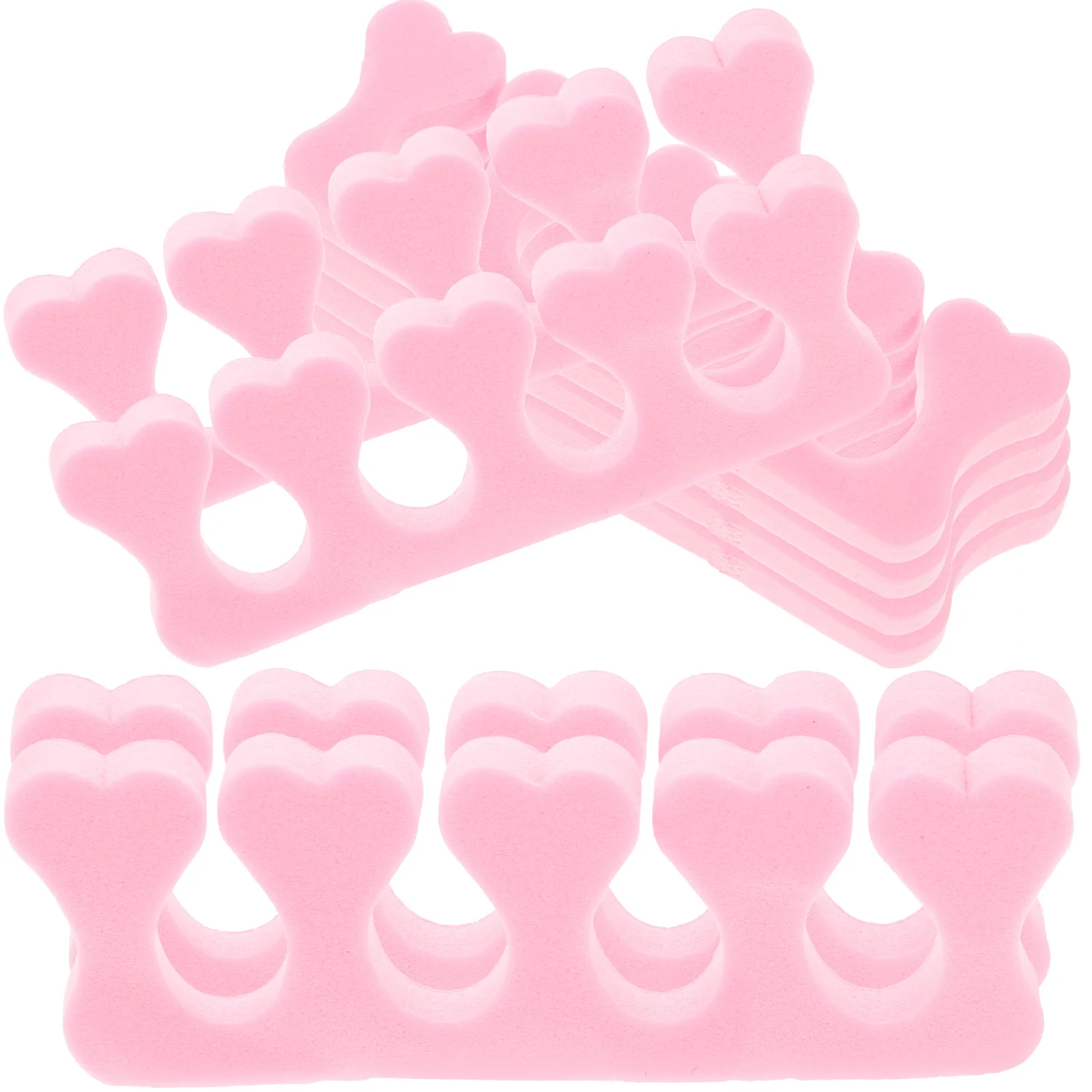 

40pcs Toe Separators Pedicure Foam Pink Nail Tools Simple Practical Design Easy Use Finger Splitter Scissors