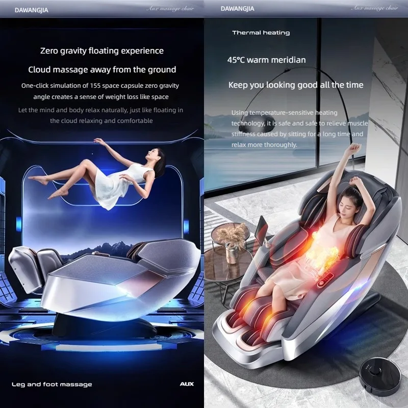 Silla de masaje de lujo de cuerpo completo Shiatsu de gravedad cero cómoda silla de masaje 4d para uso doméstico de oficina 2025 Anna