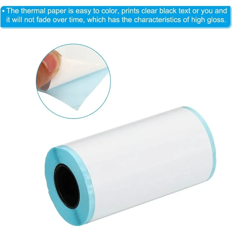 6 Rolls 57x30mm Self-Adhesive Sticker Camera Paper Refill Roll Thermal Paper for Mini Mobile Instant Camera Printer, White