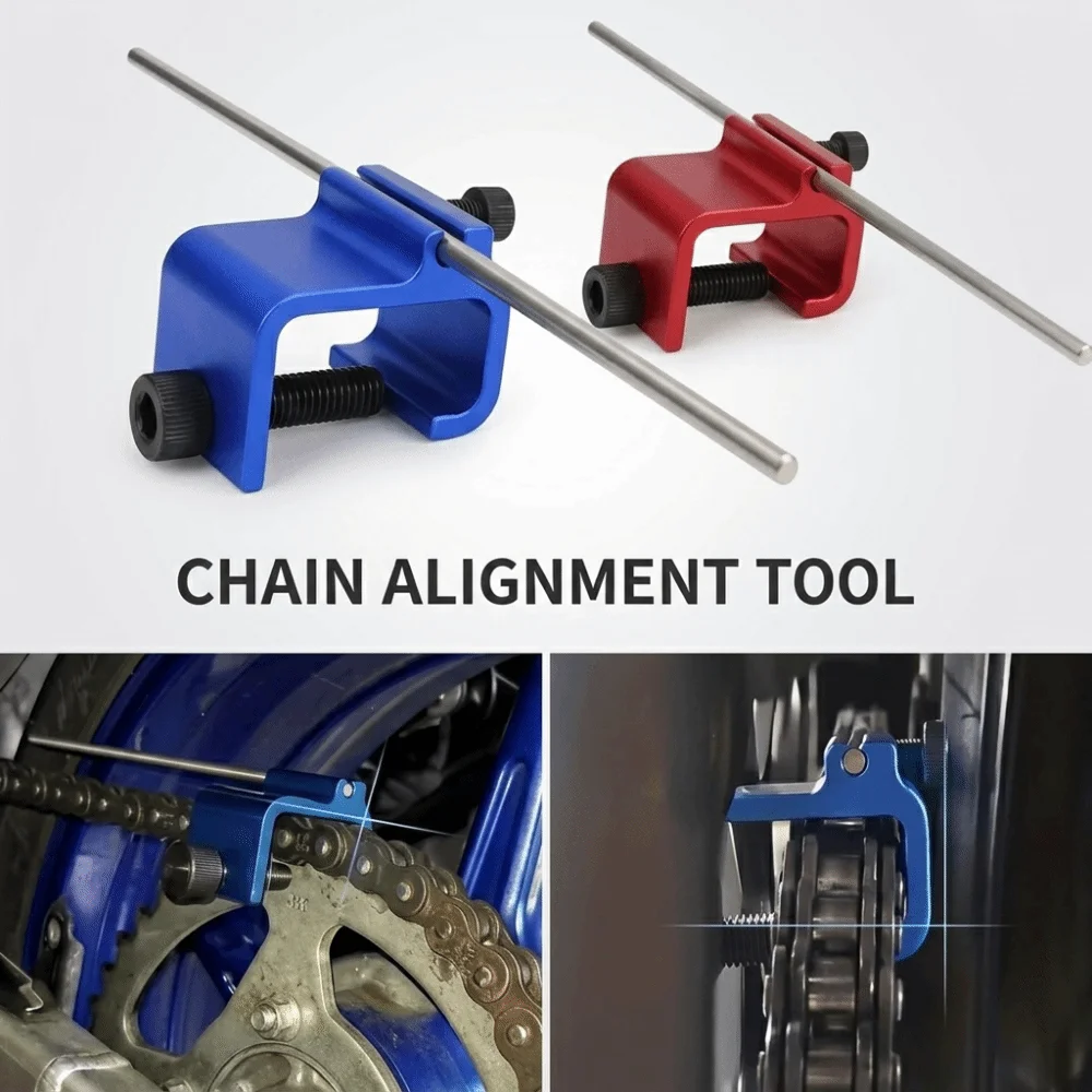 Portable Quick Adjustment Motorcycle Chain Alignment Tool Aluminum Alloy Lightweight Sprocket Adjustment Tool Vehicle Chain Tool