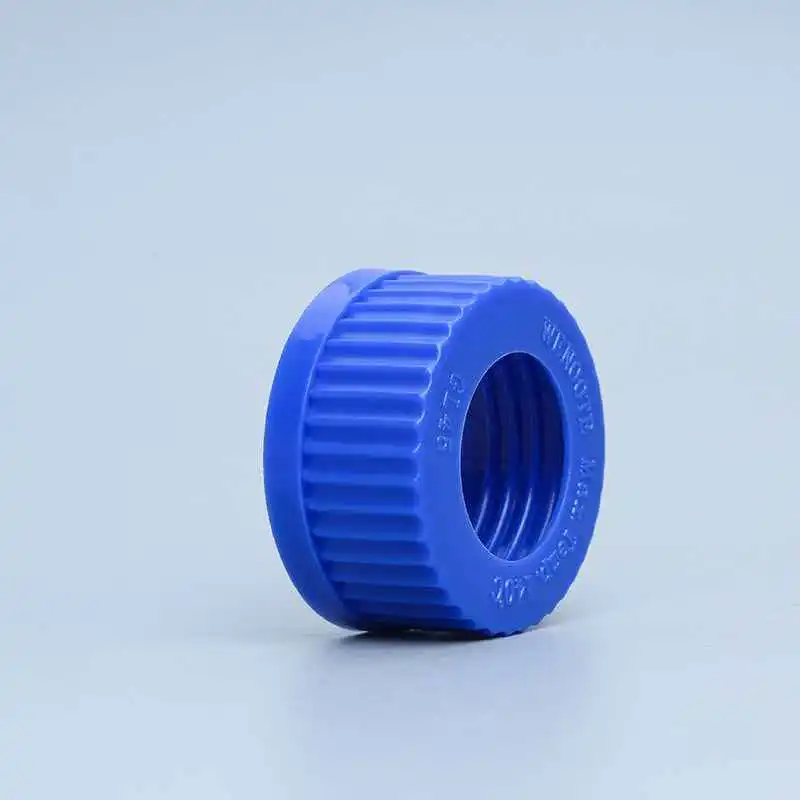Blue PP High-Temperature Resistant Air Sampling Bottle Caps GL45 Bottle Lid with Drain Ring for Anaerobic Sampling 15mm/30m