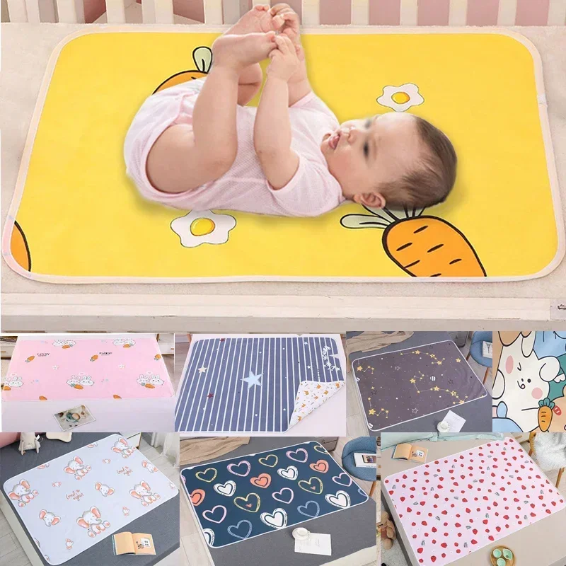 0-3 Baby Diaper Reusable Waterproof Cotton Changing Pad Cover Baby Diaper Mattress Newborn Print Changing Play Mats Kids Bedding