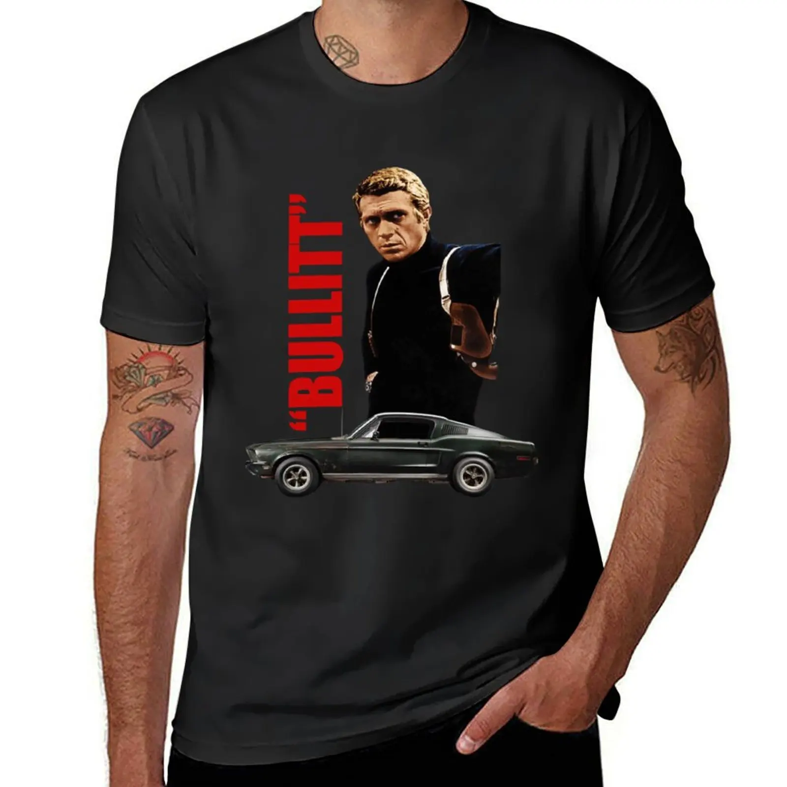 Steve bullitt t t-shirt para homens, moda coreana roupas, blanks costumes