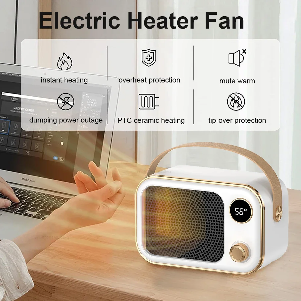 Electric Heater Portable Heating Fans Hot Air Blower PTC Fan Heater 1200W Constant Warmer Fan Heater for Bathroom Home Office