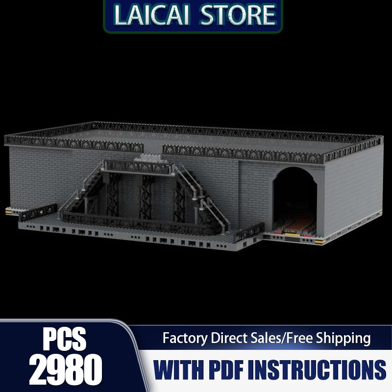 City Building Model Moc Building Blocks Circular Tunnel Roller Coaster Model Technology Brick Assembly Toy Construstion Gifts