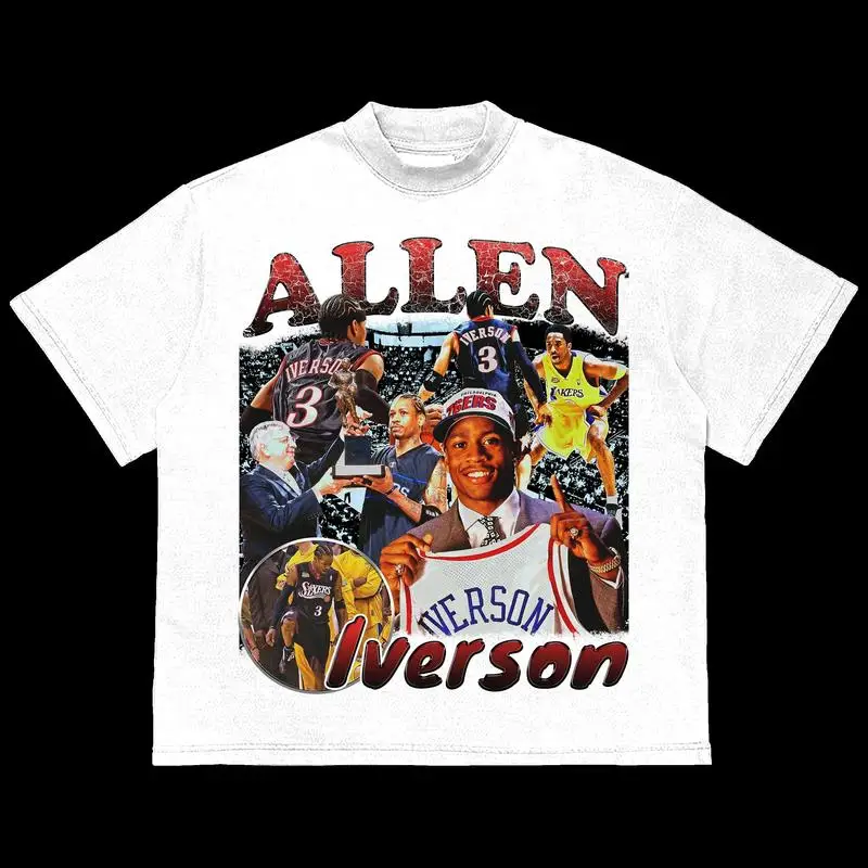 Allen Iverson Shirt The Answer Vintage Legend Basketball Bootleg Graphic Tee for Men Women Y2k Streetwear