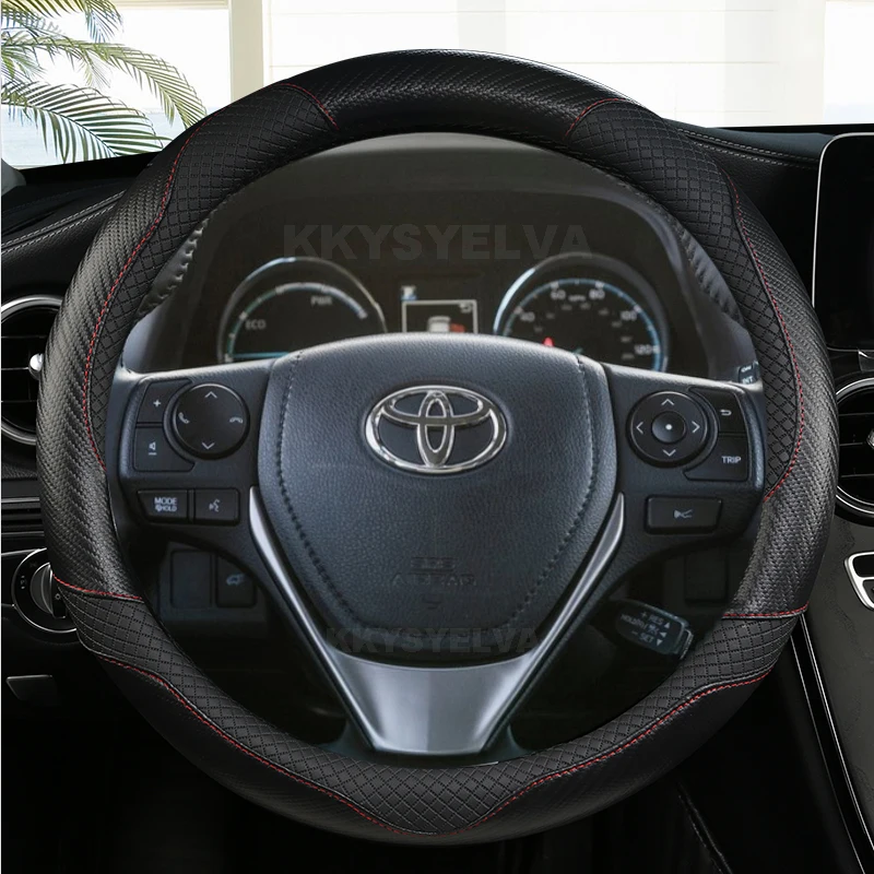 

Carbon Fiber Leather Car Steering Wheel Cover For Toyota E'Z RAV4 2013-2019 Corolla 2013-2017 Scion iM 2016 Auris 2013-2016
