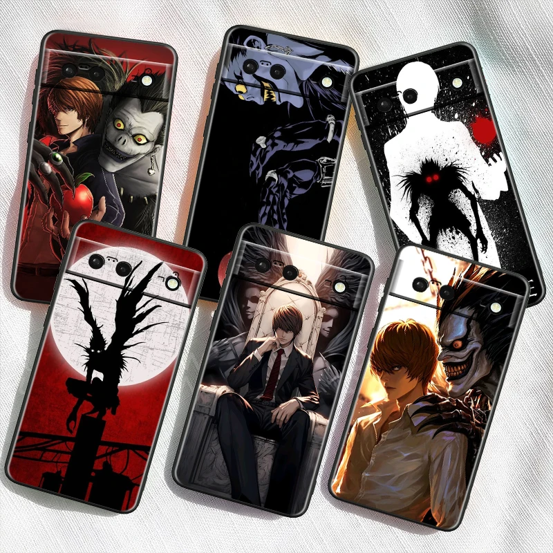 Anime D-Death N-Note Apple For Google Pixel 9 8 7A 7 6A 6 5A 5 4 4A XL 5G Black Silicon Shockproof Shell Funda Phone Case