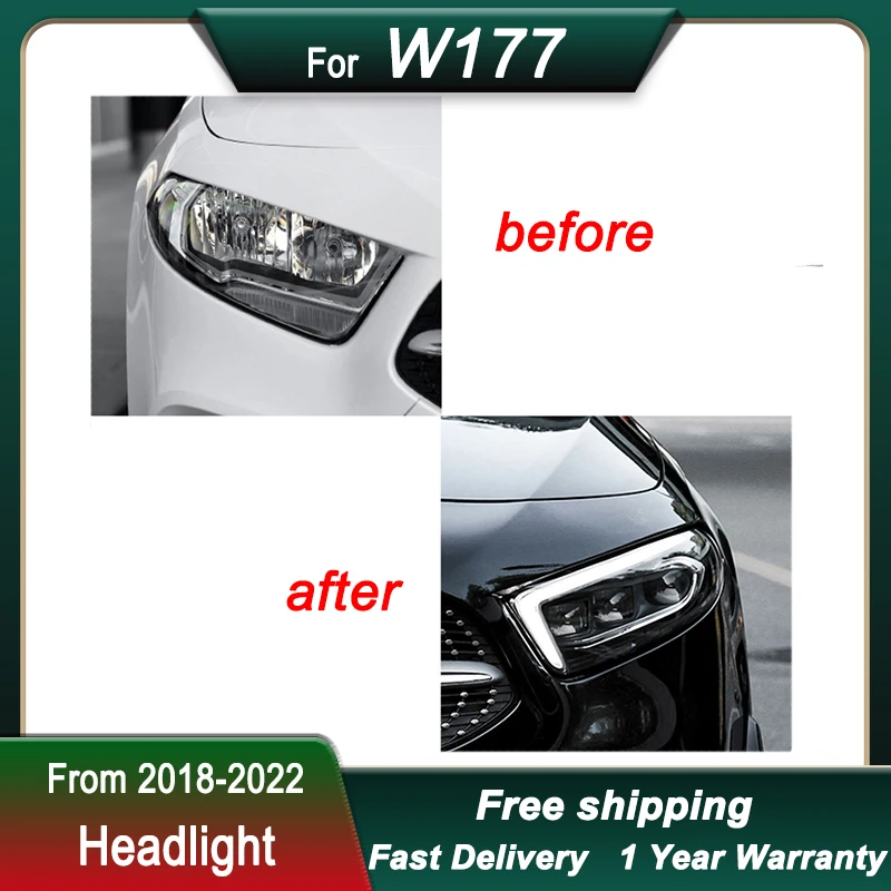 Car Headlights For Mercedes Benz A CLASS W177 2018-2023 new style led DRL Dynamic Signal Lamp Head Lamp Front light Assembly