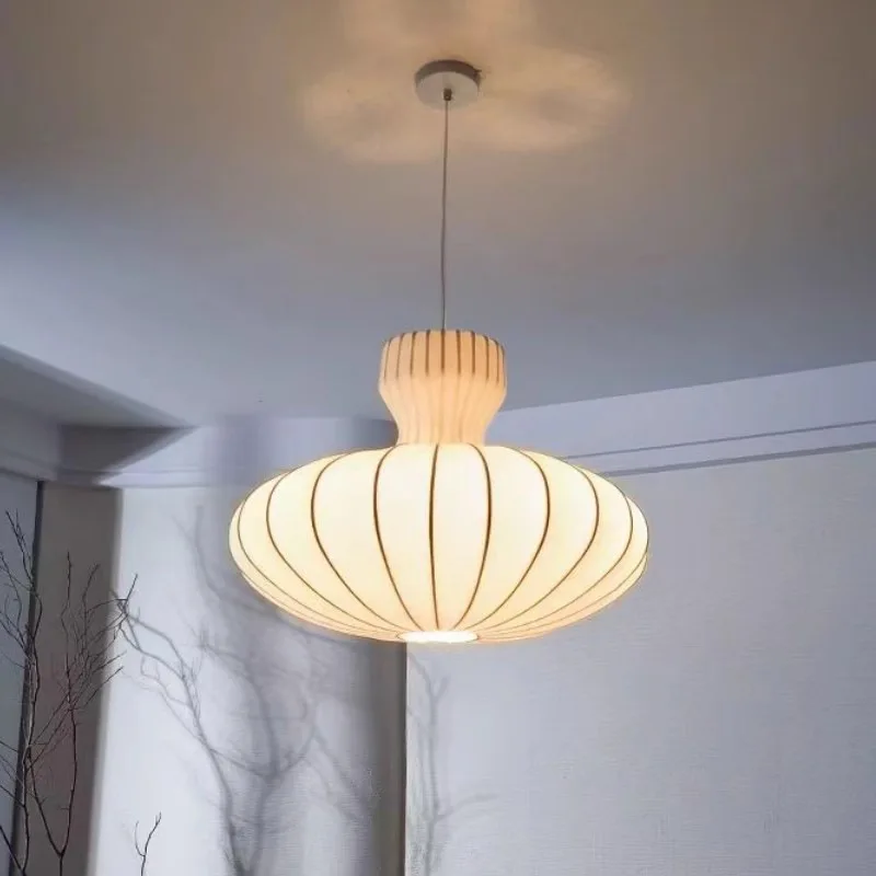 

Wabi-Sabi Silk Mushroom Pendant Lamp, Nordic Designer Chandelier for Bedroom, Dining Room, Hotel Artistic Decor