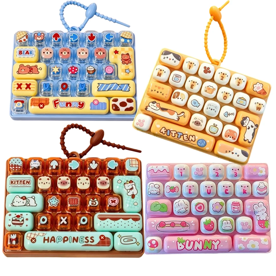 Cute 26 Key Cap Giant Keycap Keychain Gifts Keycap Clicker Keyboard Bag Charms Key Caps Keyboard Fidgets Clicker Gifts