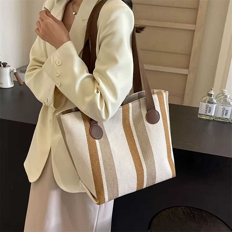 Einfache Damen-Tragetasche mit großem Fassungsvermögen, hochwertige, lässige Schulterhandtasche für Arbeit und Reisen – Detail 5