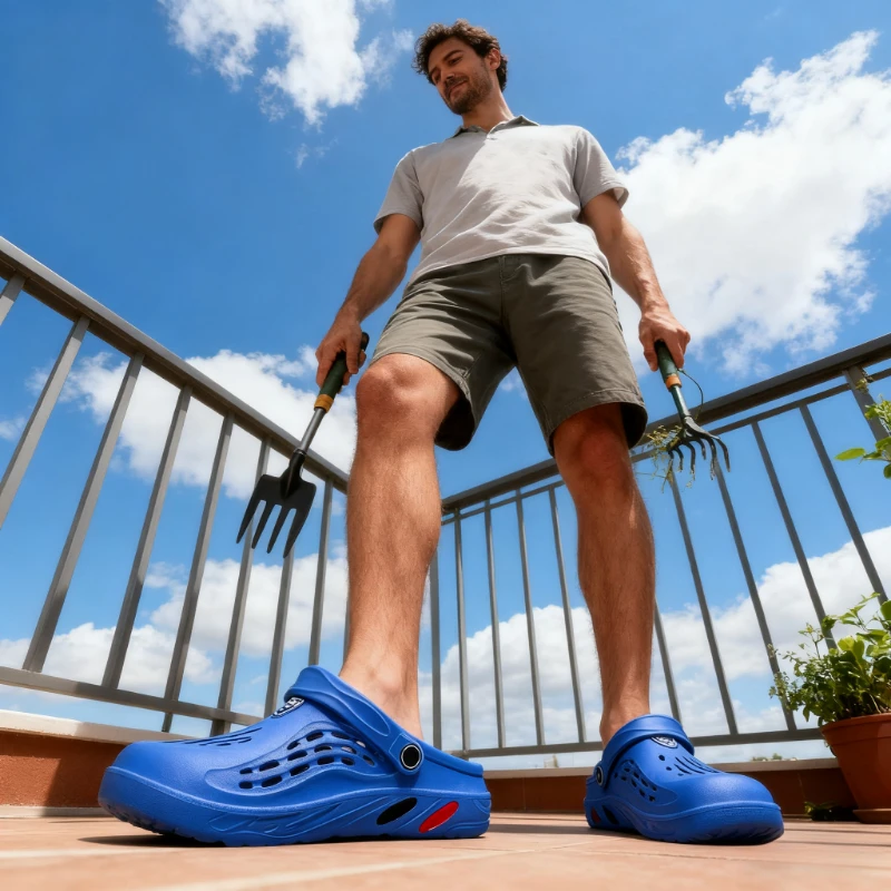 

Мужские сандалии очень широкой ширины 48–49, нескользящие уличные сандалии с открытым носком для пляжной прогулки, воздушный сетчатый дизайн с дренажными отверстиями