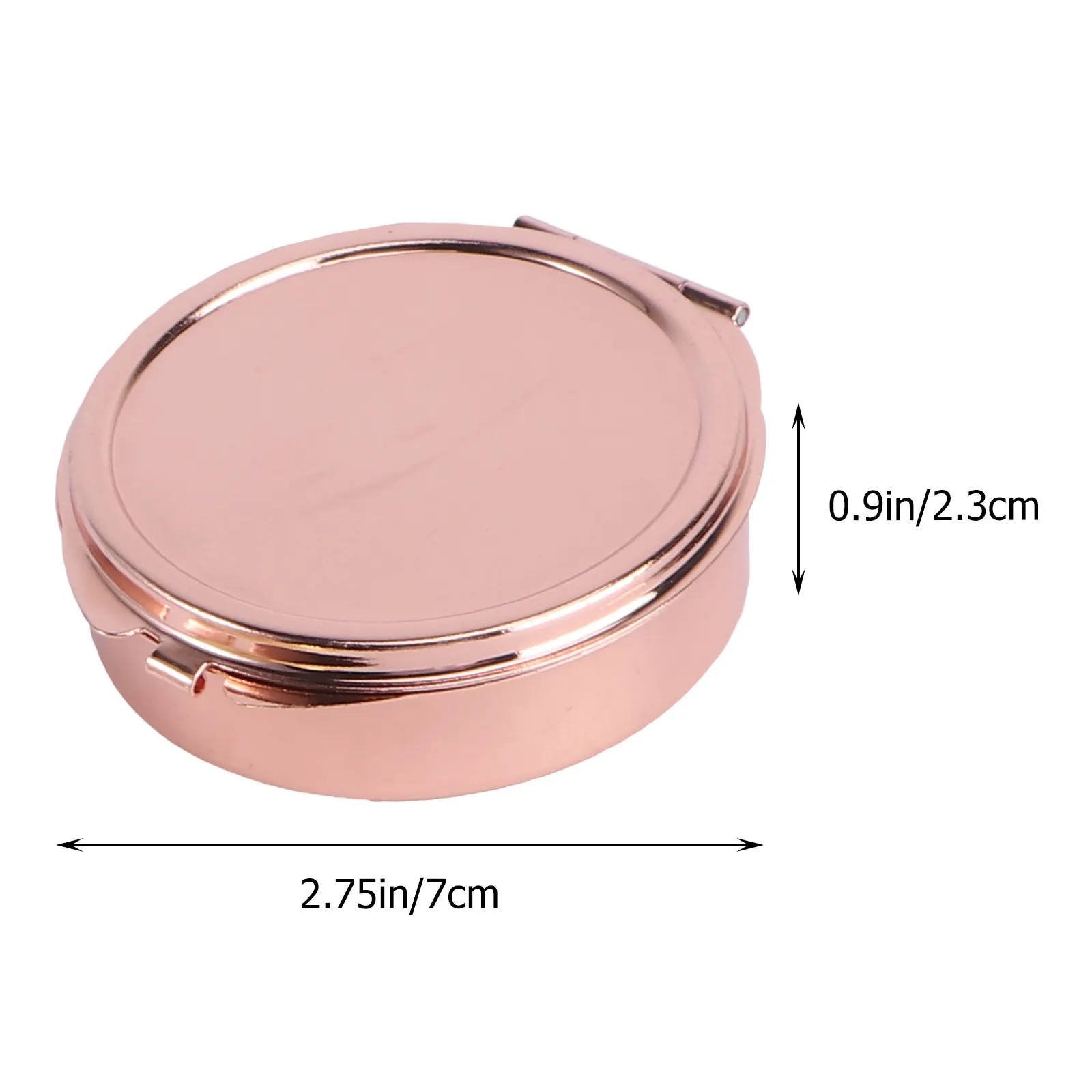 3Pcs Metal Medicine Storage Container Round Pill Case Mirror 3 Compartments Portable Dustproof Airtight