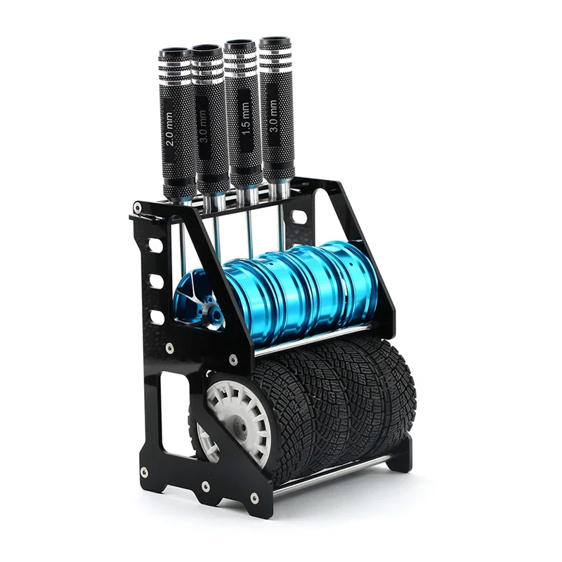 

Superior Quality-Metal 1.0In/1.1In/1.3In Wheel Tires Rack For 1/18 1/24 1/10 Rc Crawler Car For Traxxas TT02 TRX4