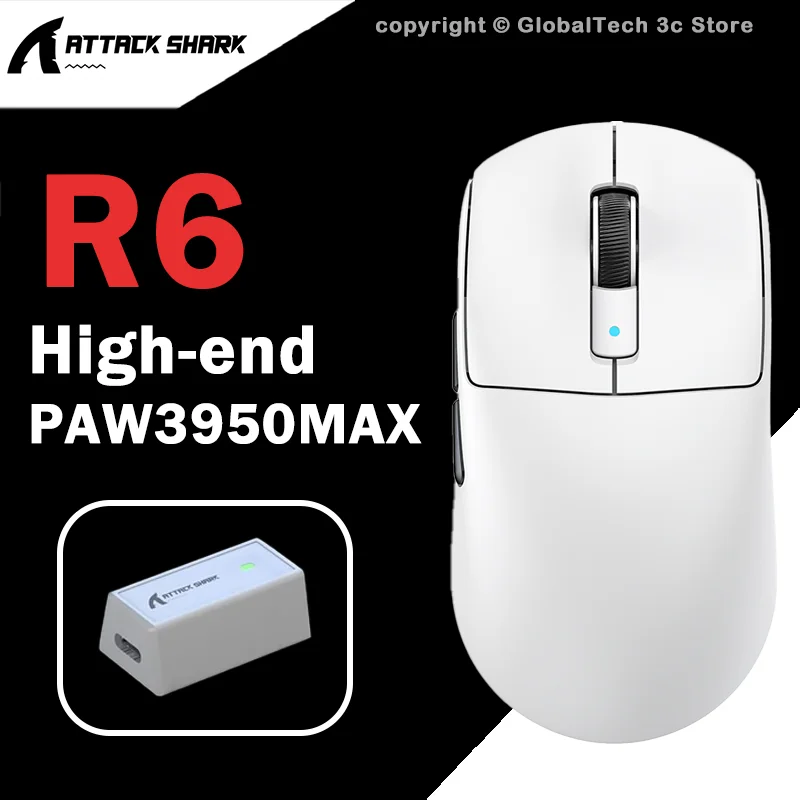 

ATTACK SHARK R6 8K Wireless Gaming Mouse 38g SUPERLIGHT PAW3950MAX 42K DPI Tri-Mode 2.4G BT Wired for PC PS5 Xbox Mac for Gamer