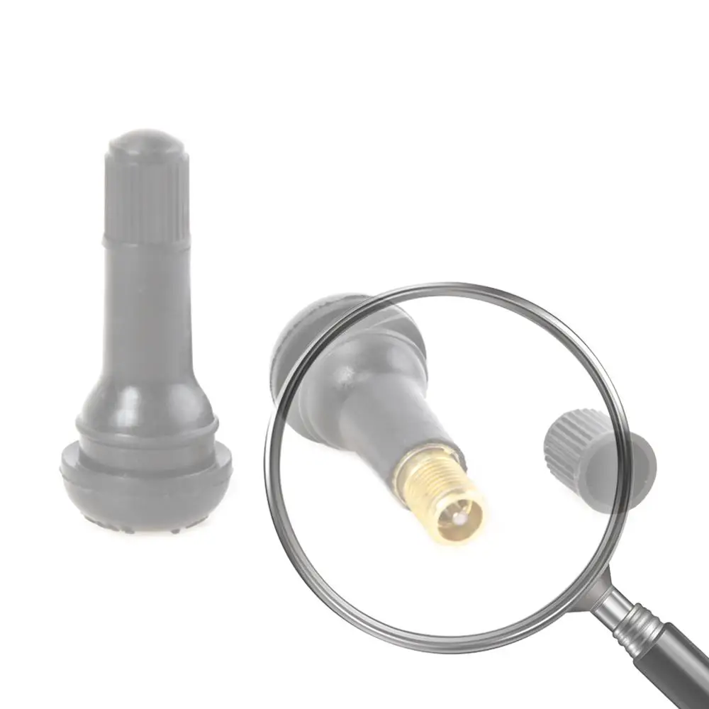 

100 шт./лот, короткие черные резиновые вентили TR-413 с защелкой, безкамерные вентили TR413 для шин автомобилей и мотоциклов