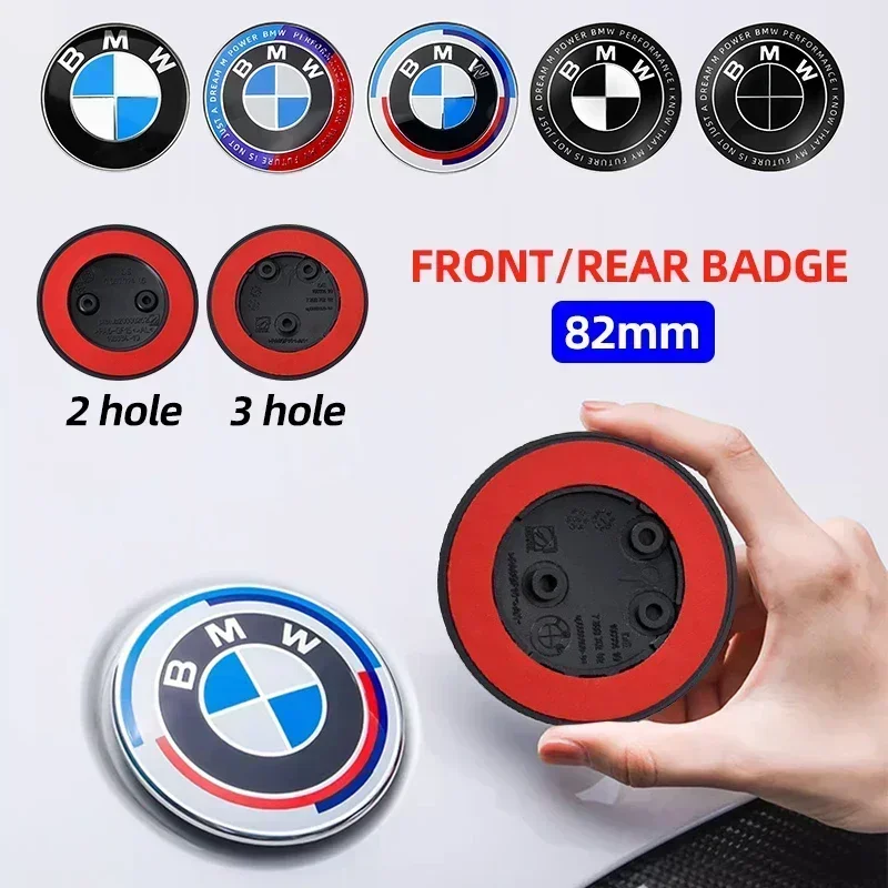 1 قطعة 82 مللي متر ABS 2 3 حفرة سيارة بونيه هود الجبهة الخلفية الجذع شارة شعار شعار ملصق لسيارات BMW E46 E28 E60 G20 G03 G05 F10 E93