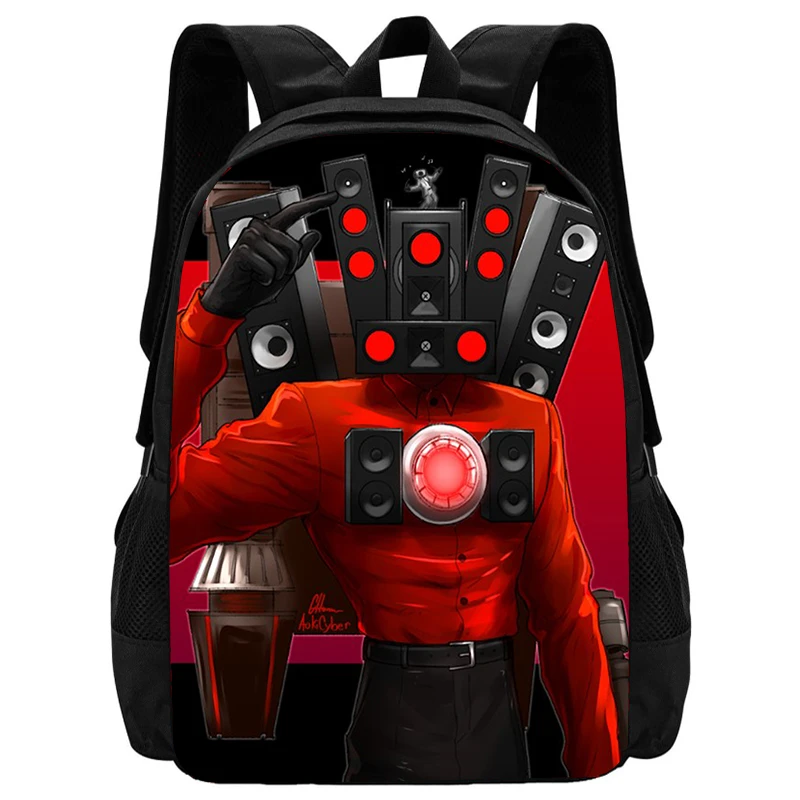 Skibidi-Mochila de Grande Capacidade com Sua Imagem ou Logotipo, Jogos de Anime, Mochila Toilet Speak Man, Mochilas Escolares Titan Clock, Custom