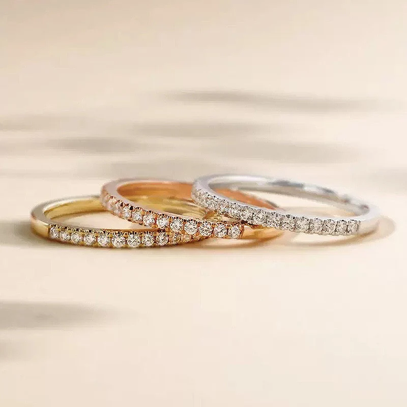 LYCFN 1.5 مللي متر كامل مويسانيتي خواتم الماس النساء خاتم الخطوبة 925 فضة الزفاف كوكتيل للمرأة رجل حفلة جوهرة #3