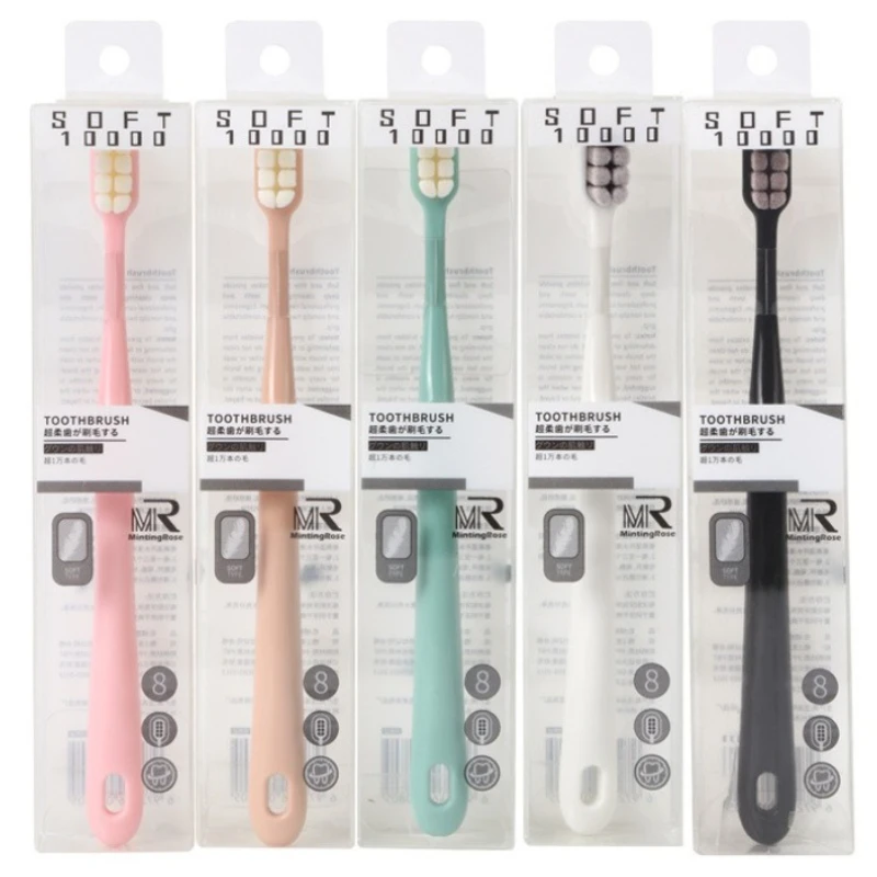 

Набор из 5 шт., нежная зубная щетка для чувствительных зубов, 8 пучков щетинок, усовершенствованные зубные щетки для взрослых для домашнего использования, ручная зубная щетка