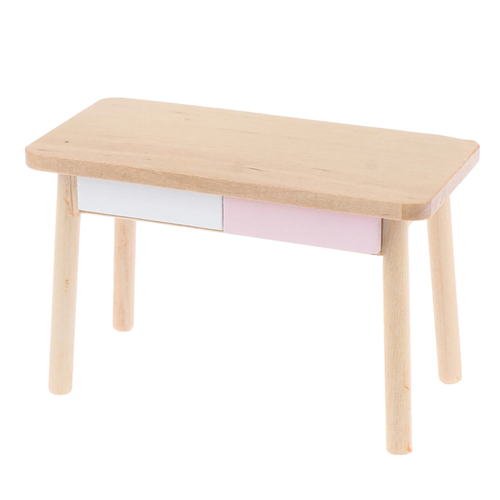 

1/12 Miniature Nordic Desk,Miniature Computer Desk Side Table Simulation Furniture Accessories