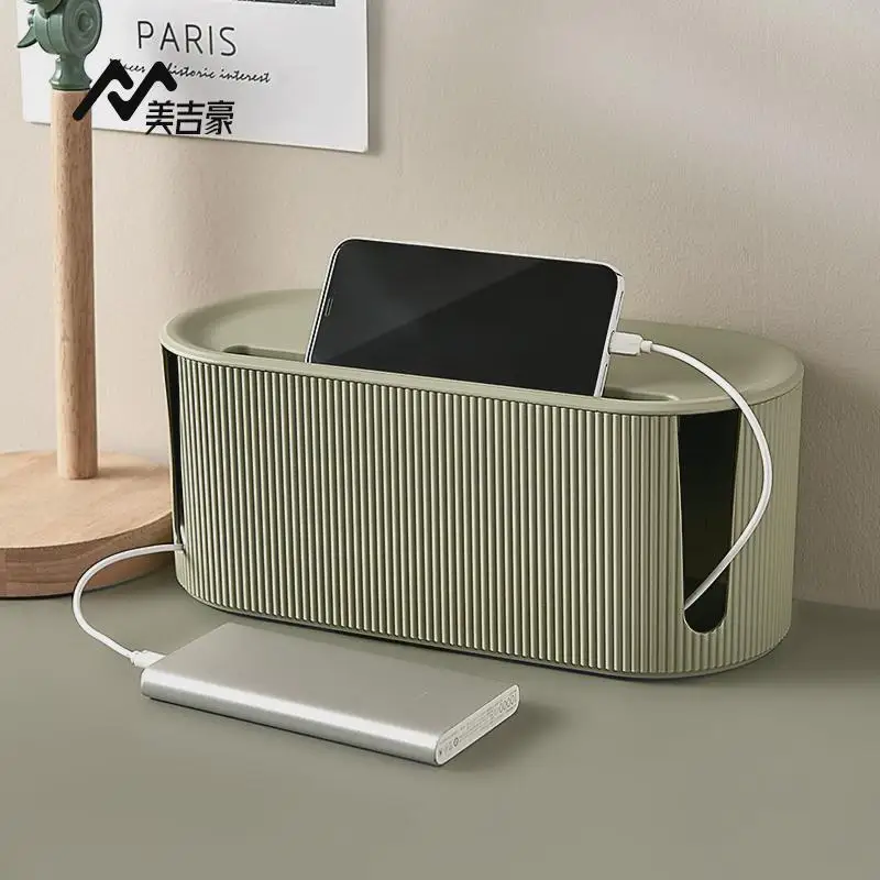 Cable Organizer Box Power Data Extension Lead Storage Container Plug Socket Arranger Wire Tidy up Tool by Auspicious