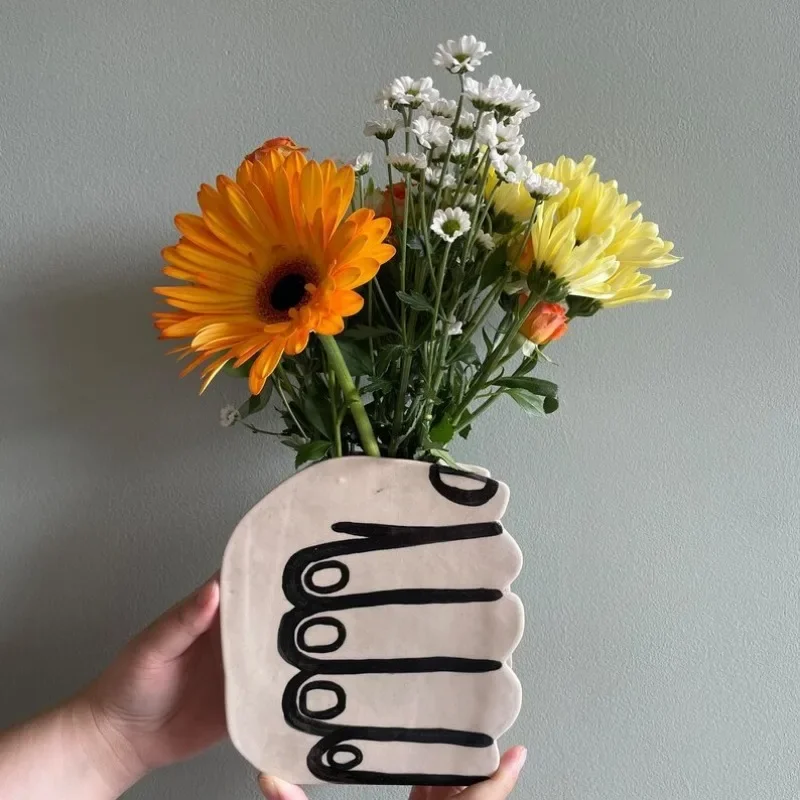 Imagem -03 - Decoração de Dia das Bruxas Vaso Criativo Mão Enfeites de Resina Sala de Estar Quarto Tampo de Mesa Arranjo de Flores Vaso de Arte