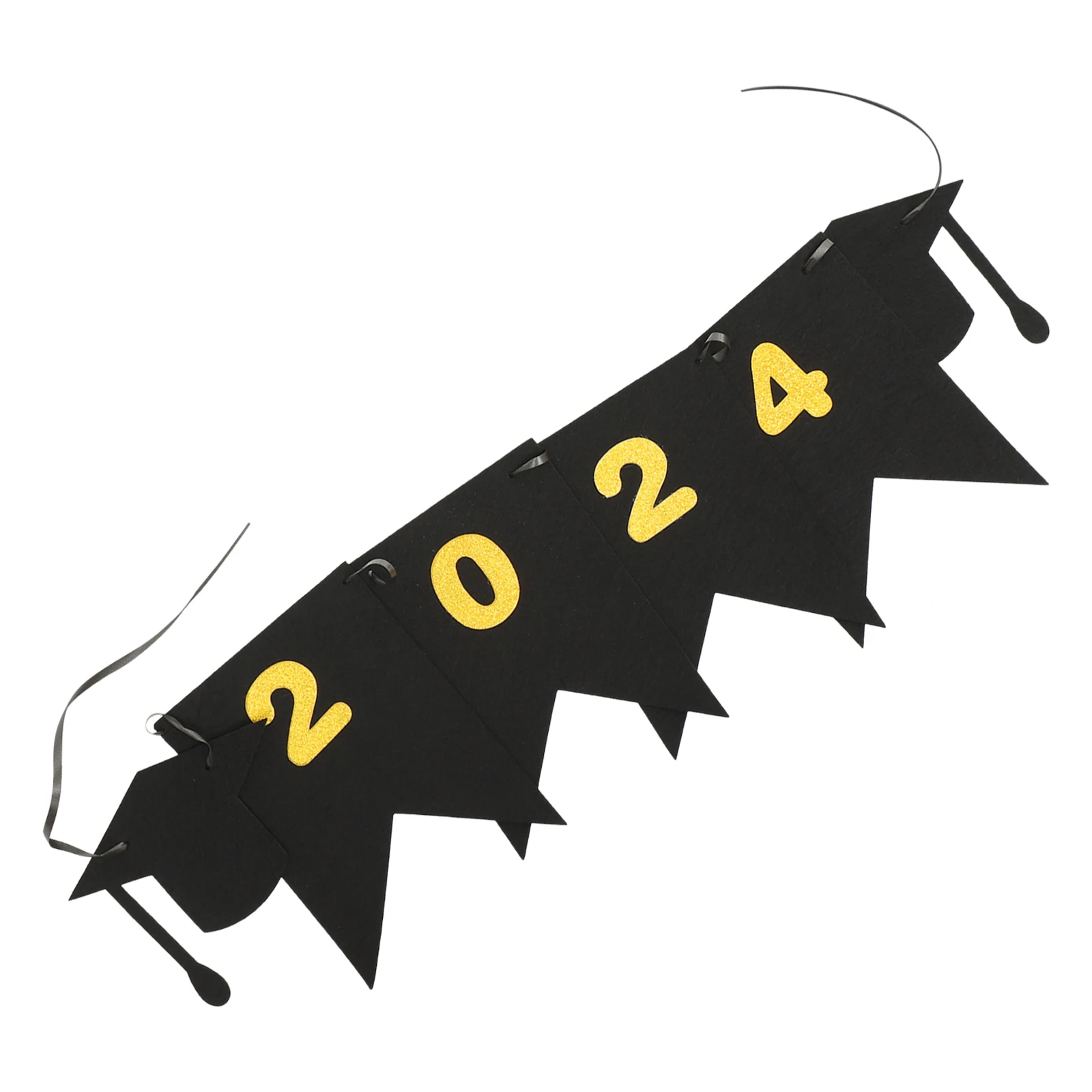 

Doctor Hat Pull Flag Graduation Banner 2024 Felt Party Decorations Black Wall Triangle Cap Hanging Banners Photo Prop