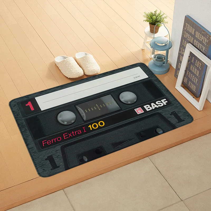 Entrance Doormat Turntables Balcony Rugs Vintage Music Tape Living Room Carpet Non-slip Foot Mats Bath Rug Floor Mat Ideal Gifts