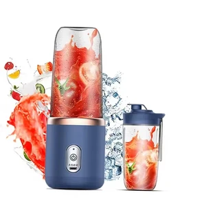Liquidificador portátil usb recarregável 400ml frutas shakes espremedor misturador 40w automático pequeno espremedor elétrico sem fio smoothie liquidificador 6 principais vendas torneira elétrica de inox - №5