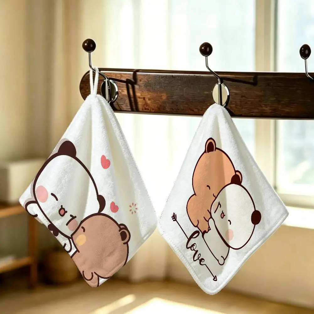 bear d-dudu Polyester Cotton Hanging Kitchen Towel Skin Friendly Hand Wiping Towel For b-Bubu Hotel Cafe Household