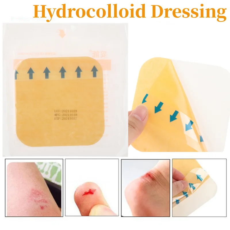 1pc Hydrocolloid Waterproof Wound Dressing Waterproof Applicator Healing Patch Wound Plaster Pressure Sore Patch Decubitus Patch