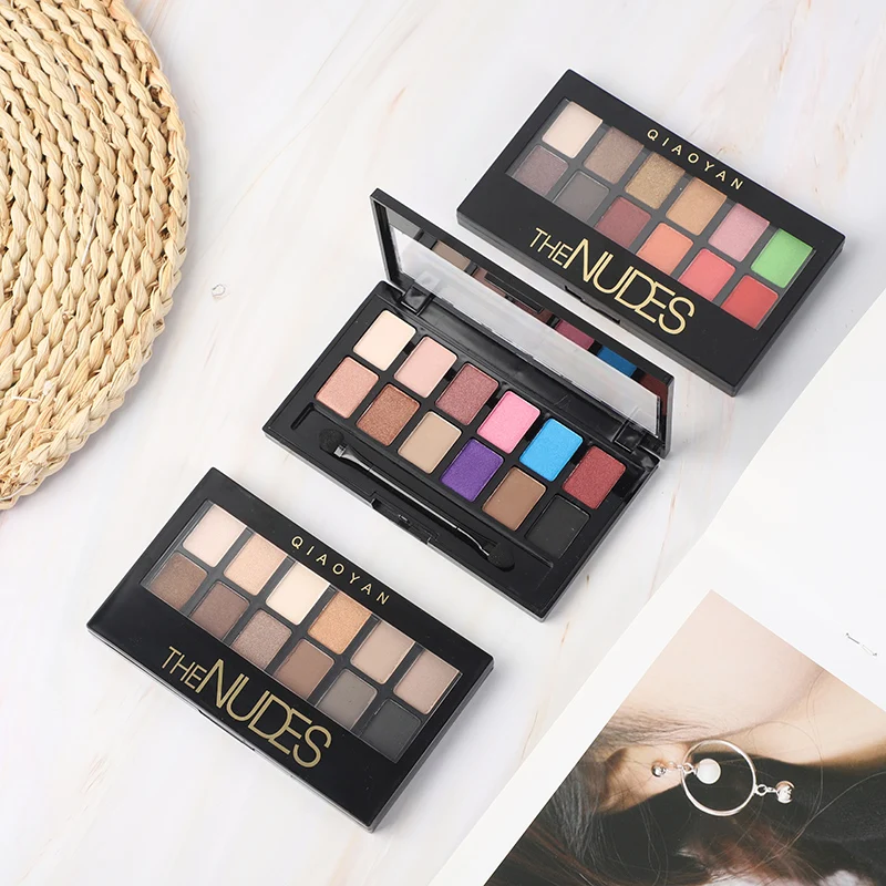 لوحة ظلال عيون احترافية مكونة من 12 لونًا مع لامع غير لامع ونغمات عارية أداة فنية للمكياج لإنشاء مكياج العيون #5