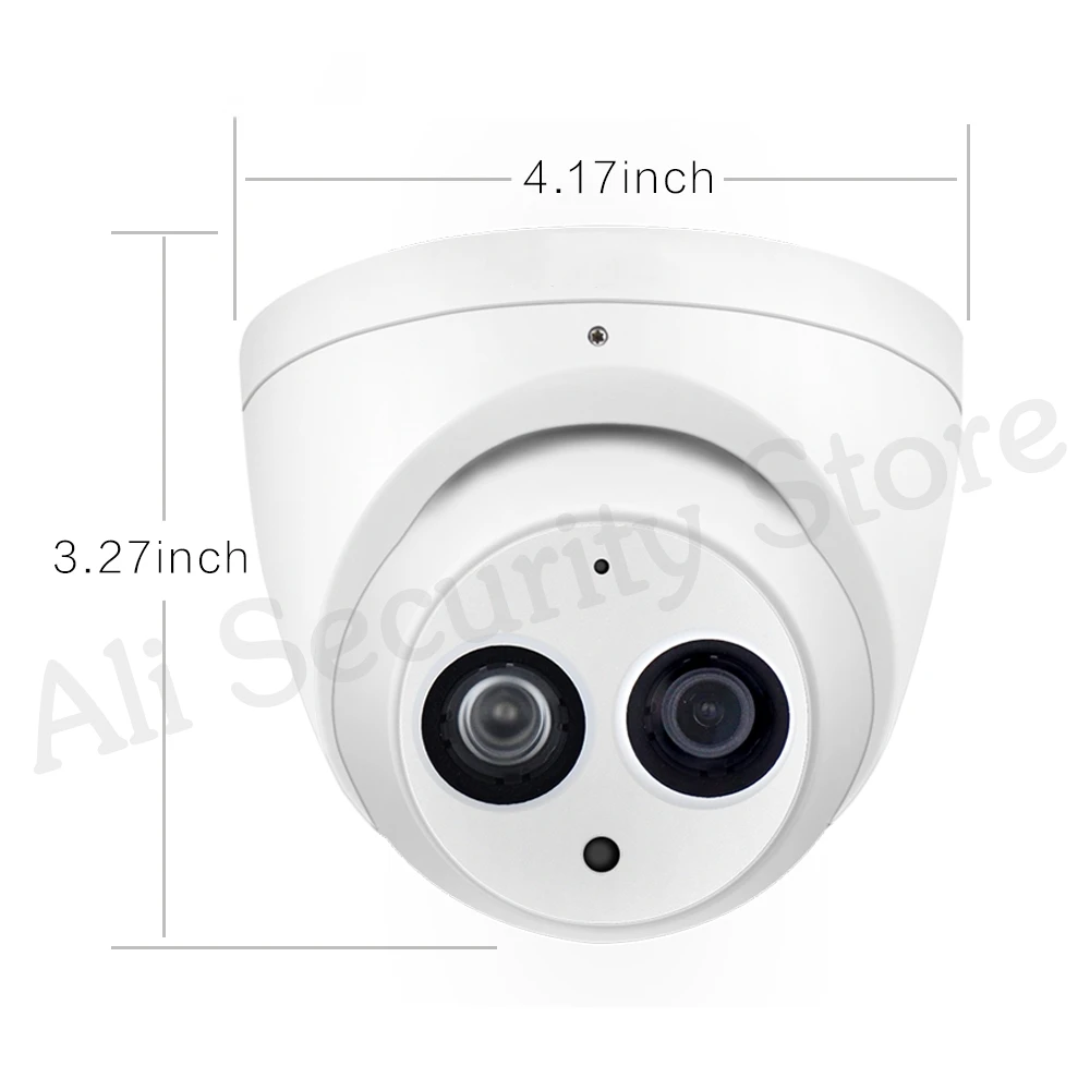 Mini cámara IP domo de red POE AAA + 6MP HD, carcasa de Metal, micrófono incorporado CCTV, actualización IR de 30M de IPC-HDW4433C-A