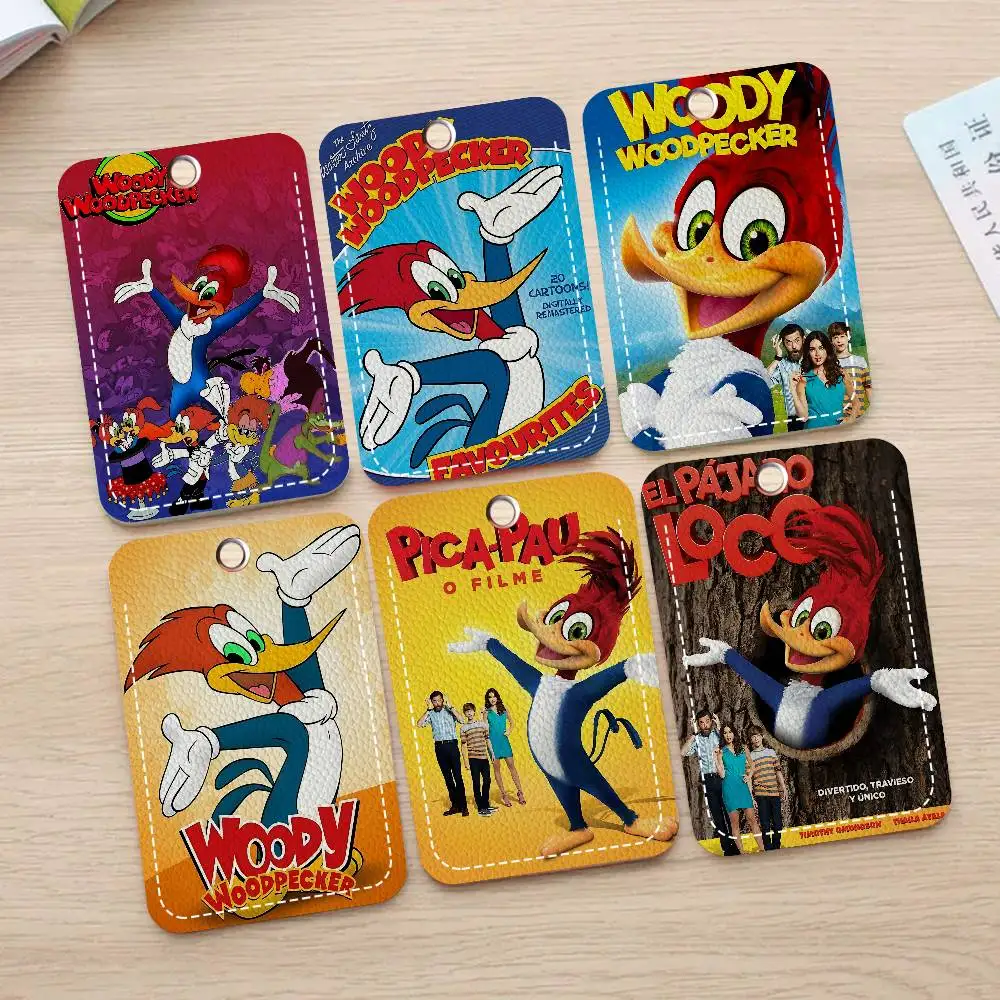 Cartoon movie W-Woody W-Woodpecker Rectangle Keychain Card Holder, Badge Credit Card Holder, Student ID Card Holder, Bus Cards