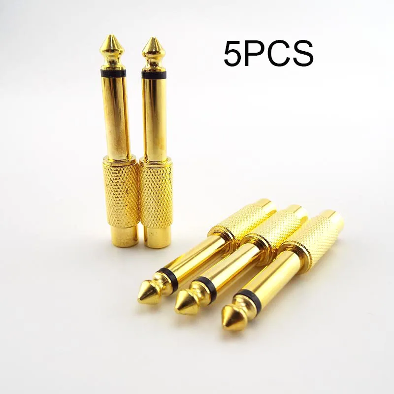 Golden Audio Adapter 6,35mm 1/4 "Stecker Mono Stecker auf Cinch-buchse 6,5mm auf AV Jack Audio Adapter stecker TS Für Home KTV H1