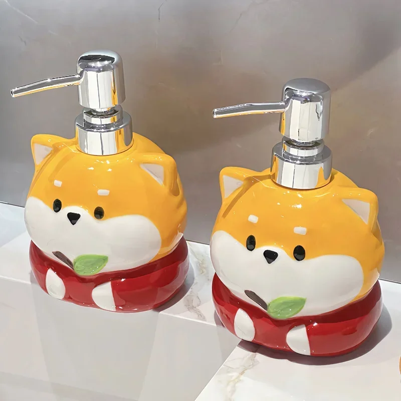 380ml soap dispenser Chaigou hand washing liquid press type household shampoo bath gel bottle lotion sub bottle  bathroom