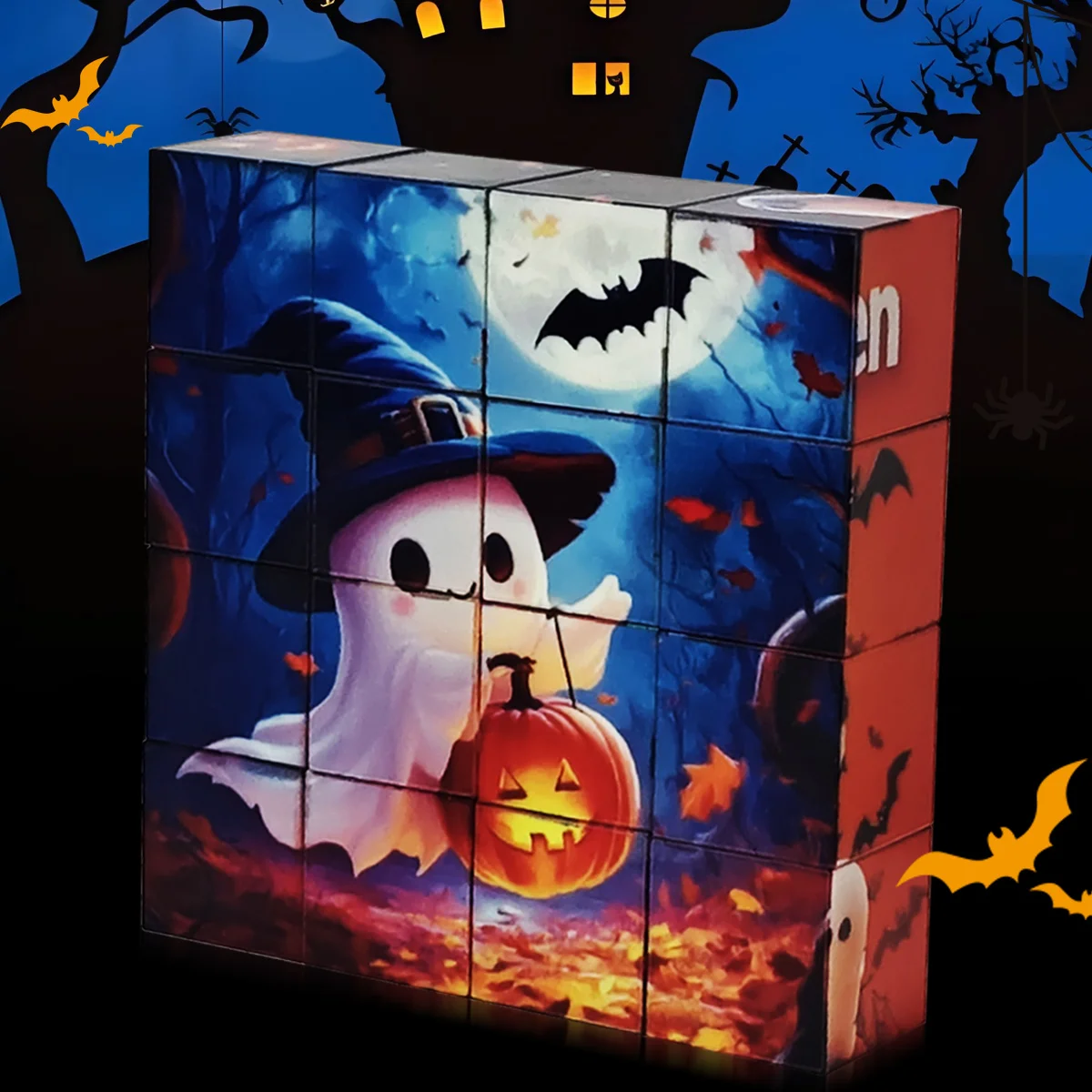 مكعبات بناء مغناطيسية، ألغاز مكعبات مغناطيسية تحت عنوان الهالوين، ألعاب تجميع مغناطيسية، هدايا عيد الميلاد والهالوين للأطفال