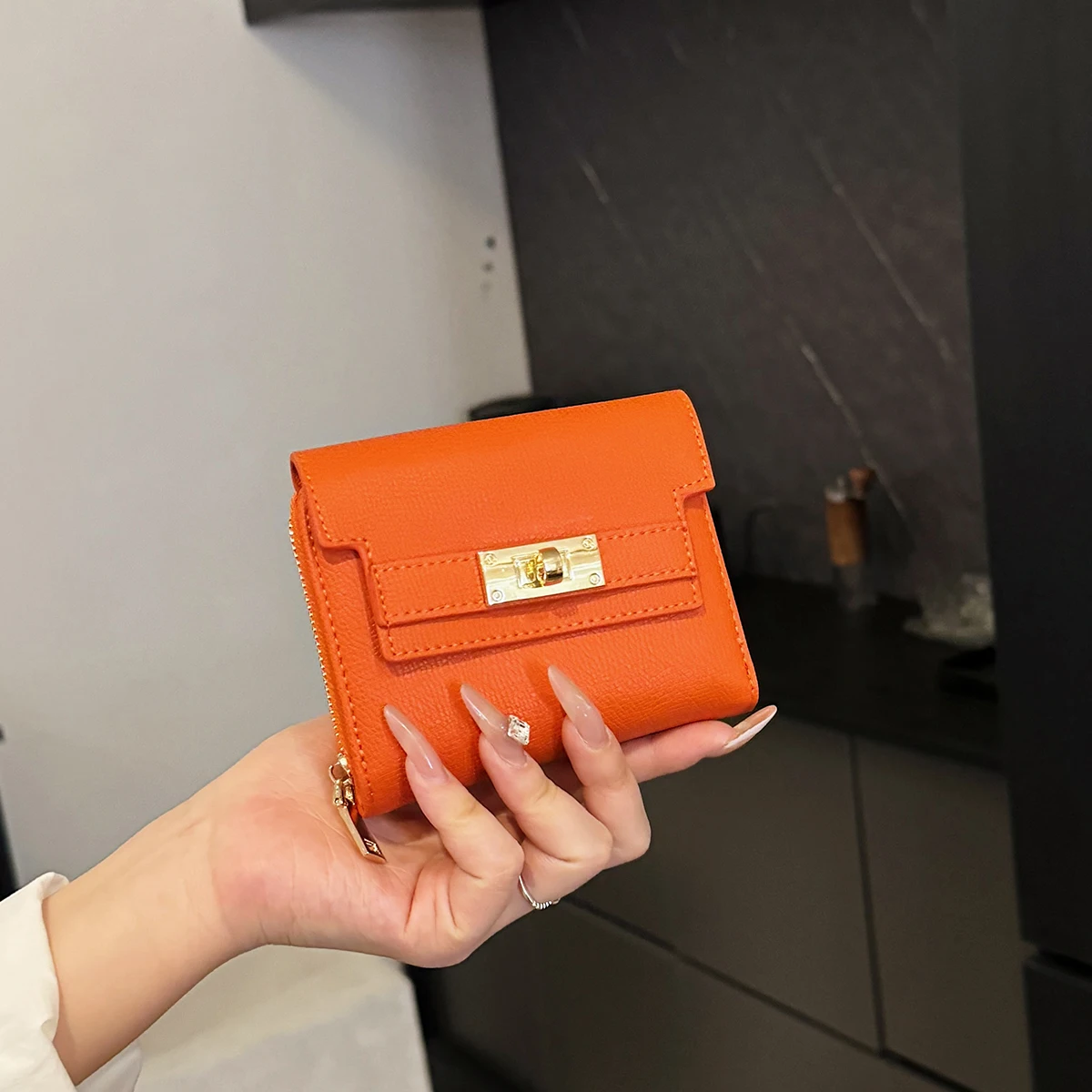 New 2025 PU Fashionable Multifunctional Women's Coin Purse Card Holder Two-In-One Large Capacity Document Clutch Handbag